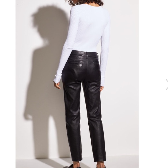 VINCE Coin Pocket Stretch Lambskin Leather Pants - Picture 2 of 8